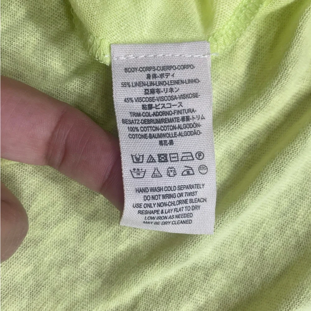 NWT Free People “Highland” Oversized Button-Down Tunic in Lemon Light - Picture 12 of 12